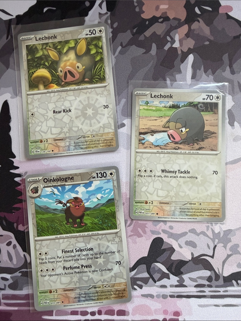 🐷 Lechonk & Oinkologne Pokémon Evolution Reverse Holo Card Lot | 3 Cards ✨5/$25
